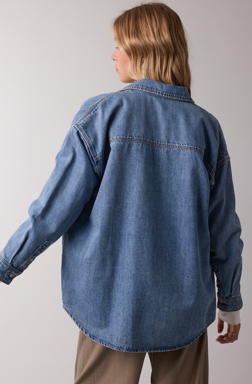 Washed Denim Button-UP