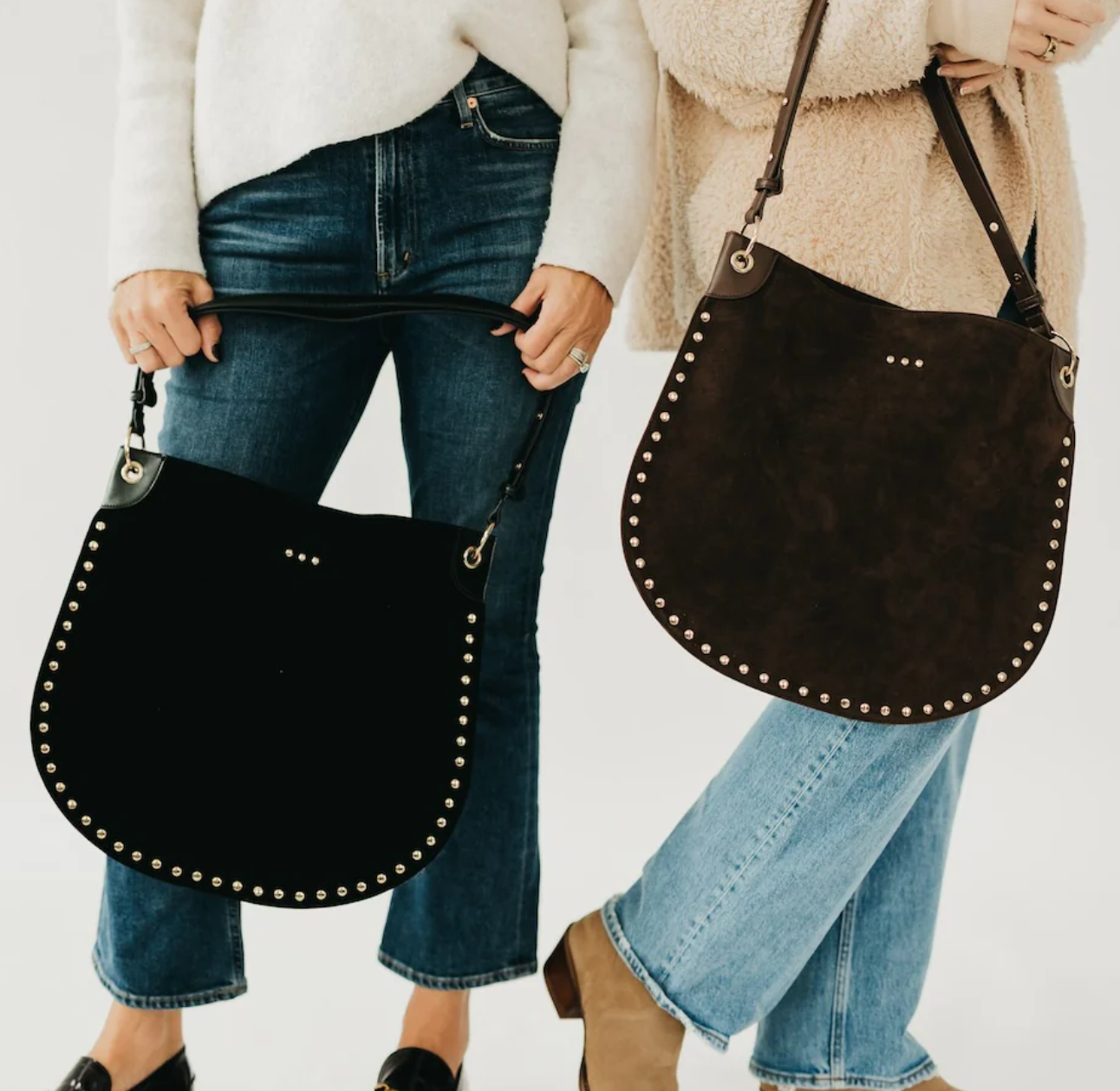 Rosalie Rivet Suede Hobo
