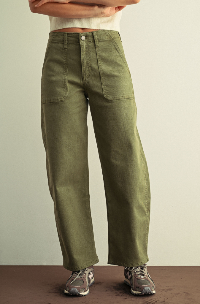 Stretch Twill Utility Barrel Jean
