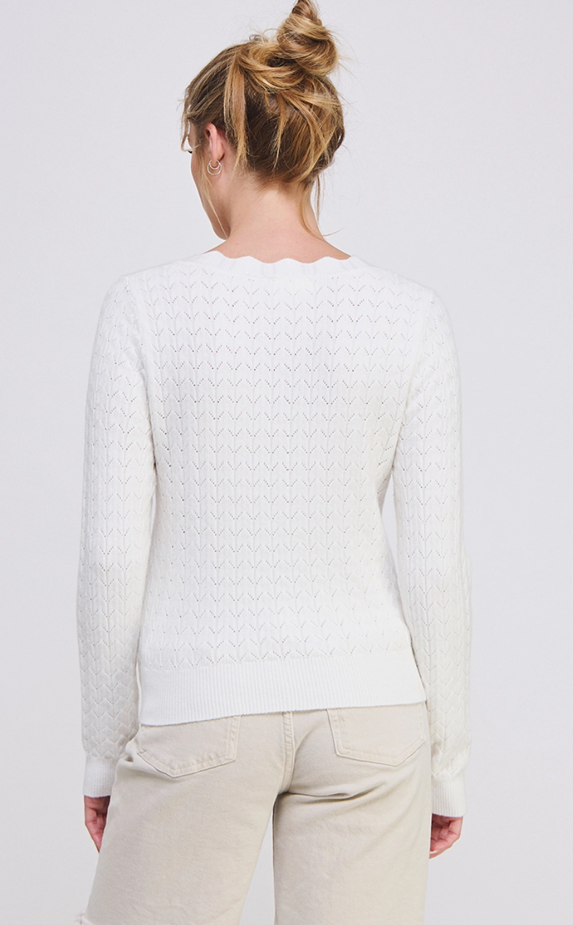 Fine Gauge Pointelle Sweater