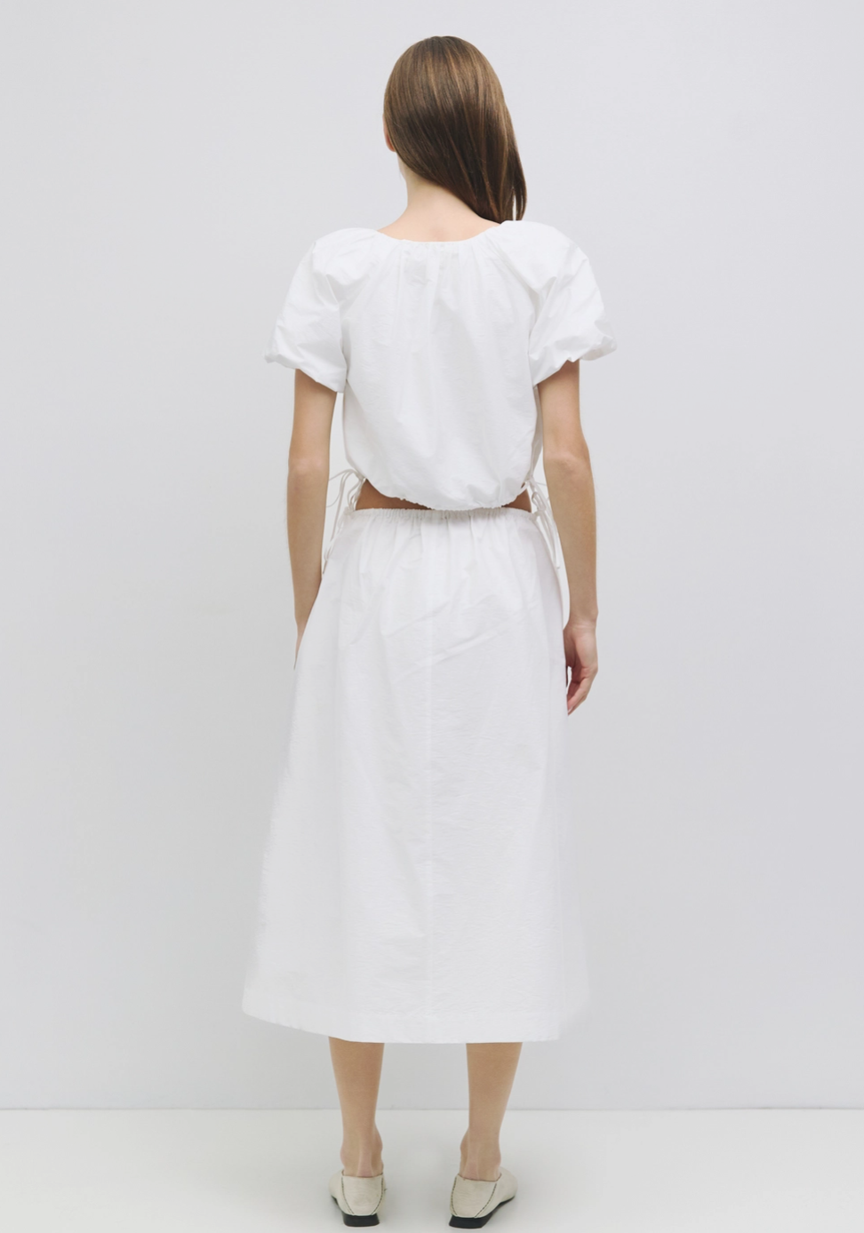 INA White Cotton Skirt