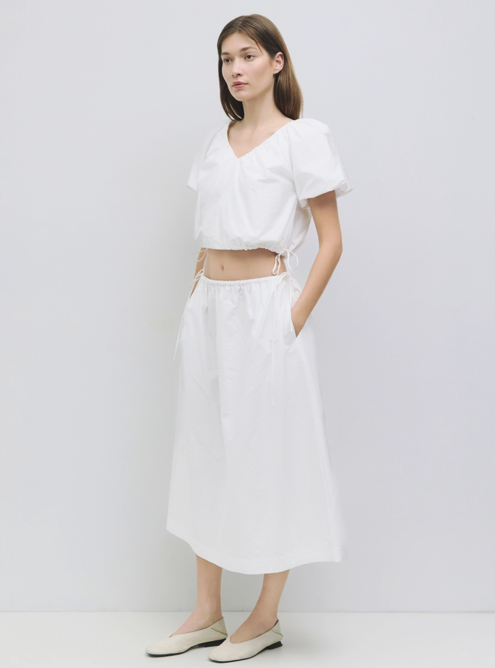 INA White Cotton Skirt