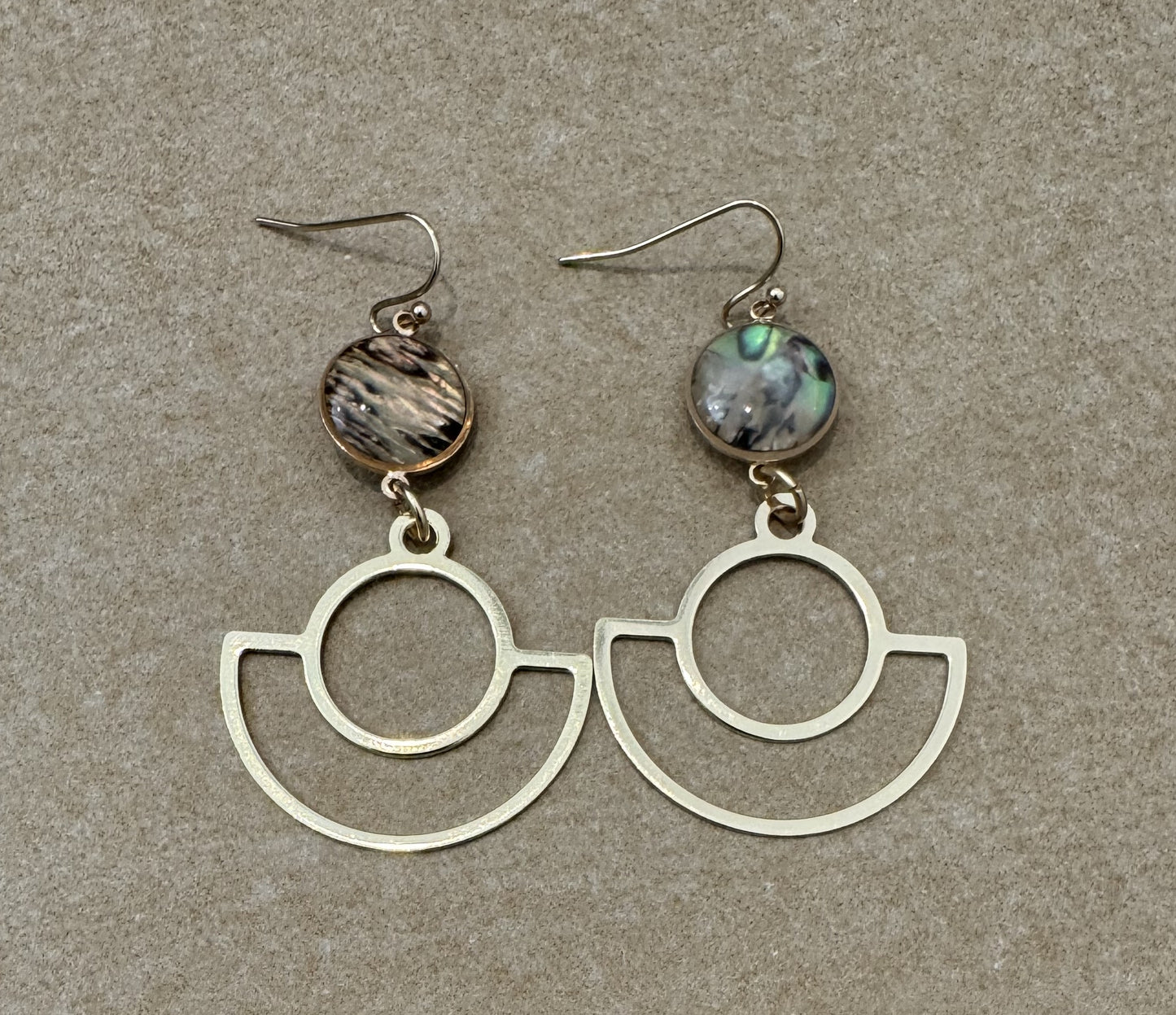 Marbled Resin & Geometric Drop Earrings