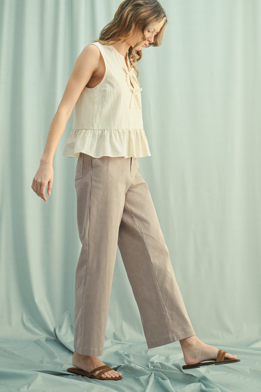 Bow Detail Peplum Top