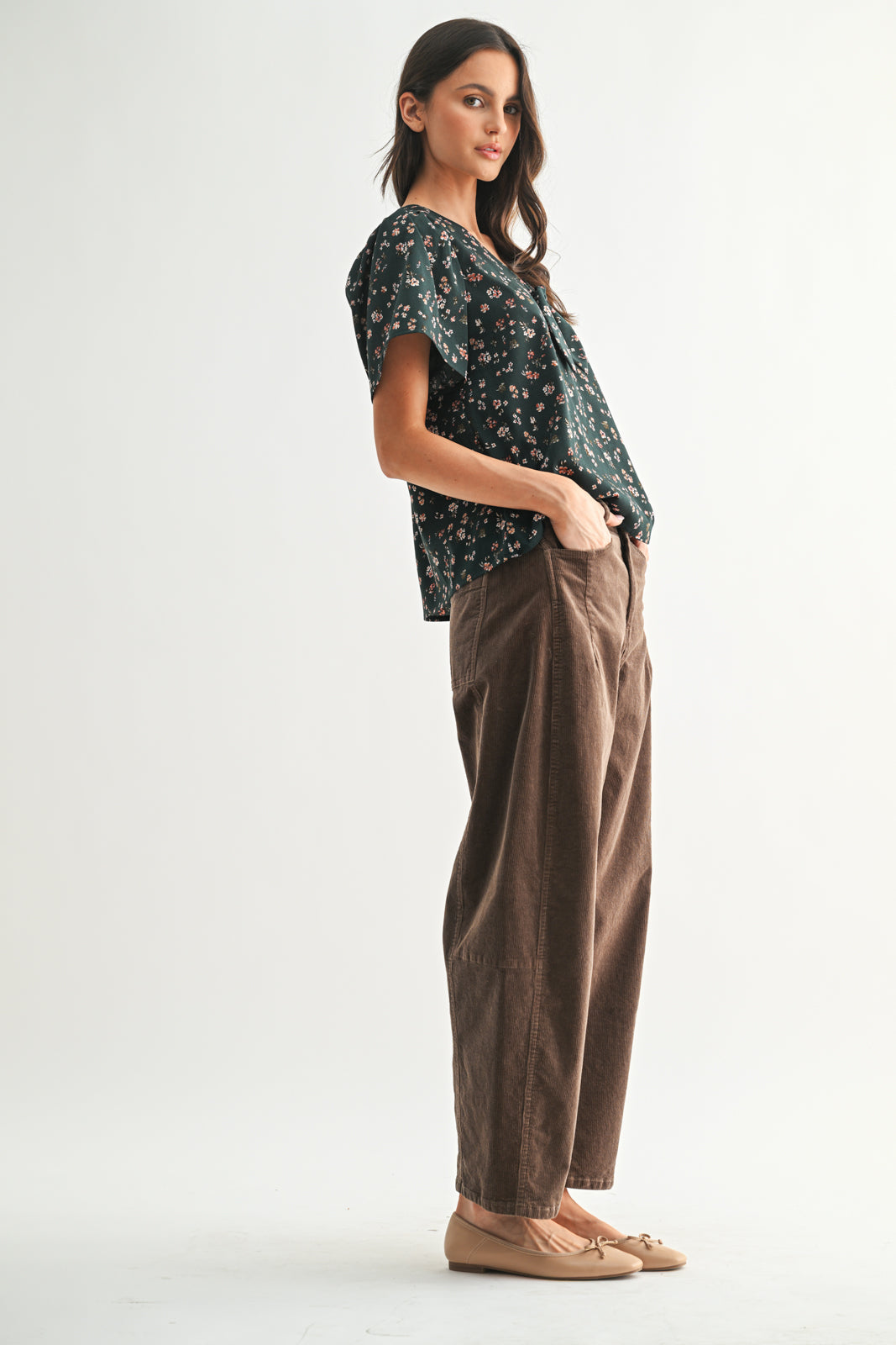 Floral Tie Front Blouse