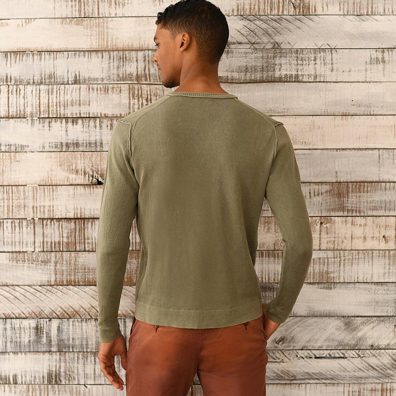 Greyson Cotton V Neck Sweater