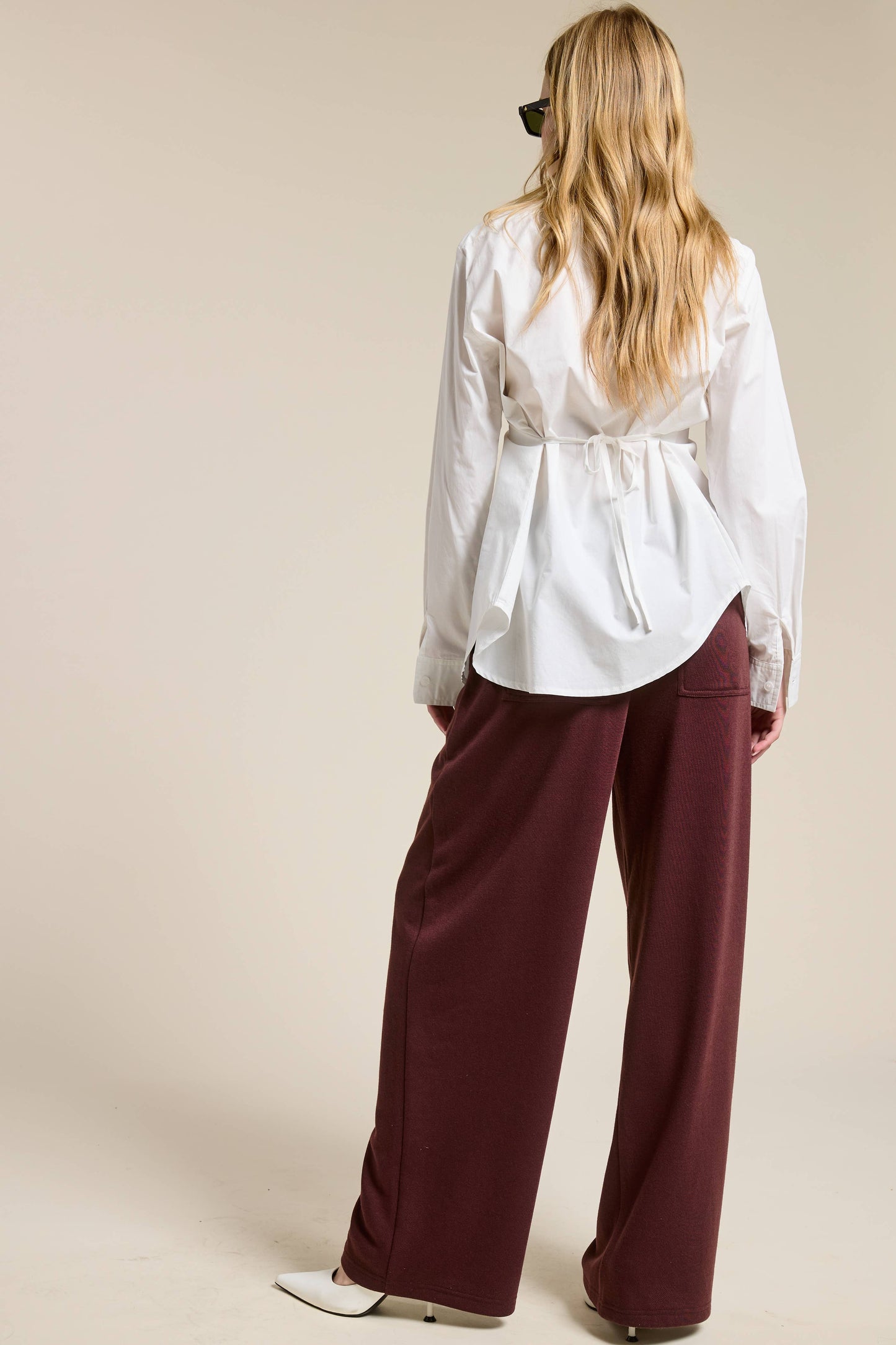 Tailored Wide Leg Knit Sweatpants