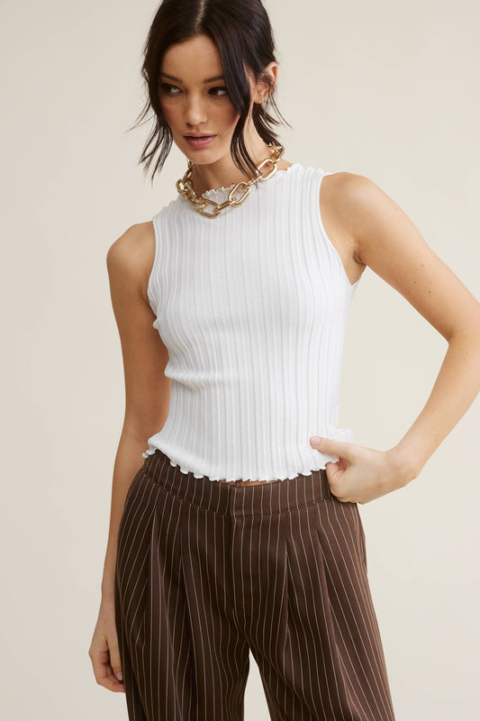 Lettuce Trim Sleeveless Top