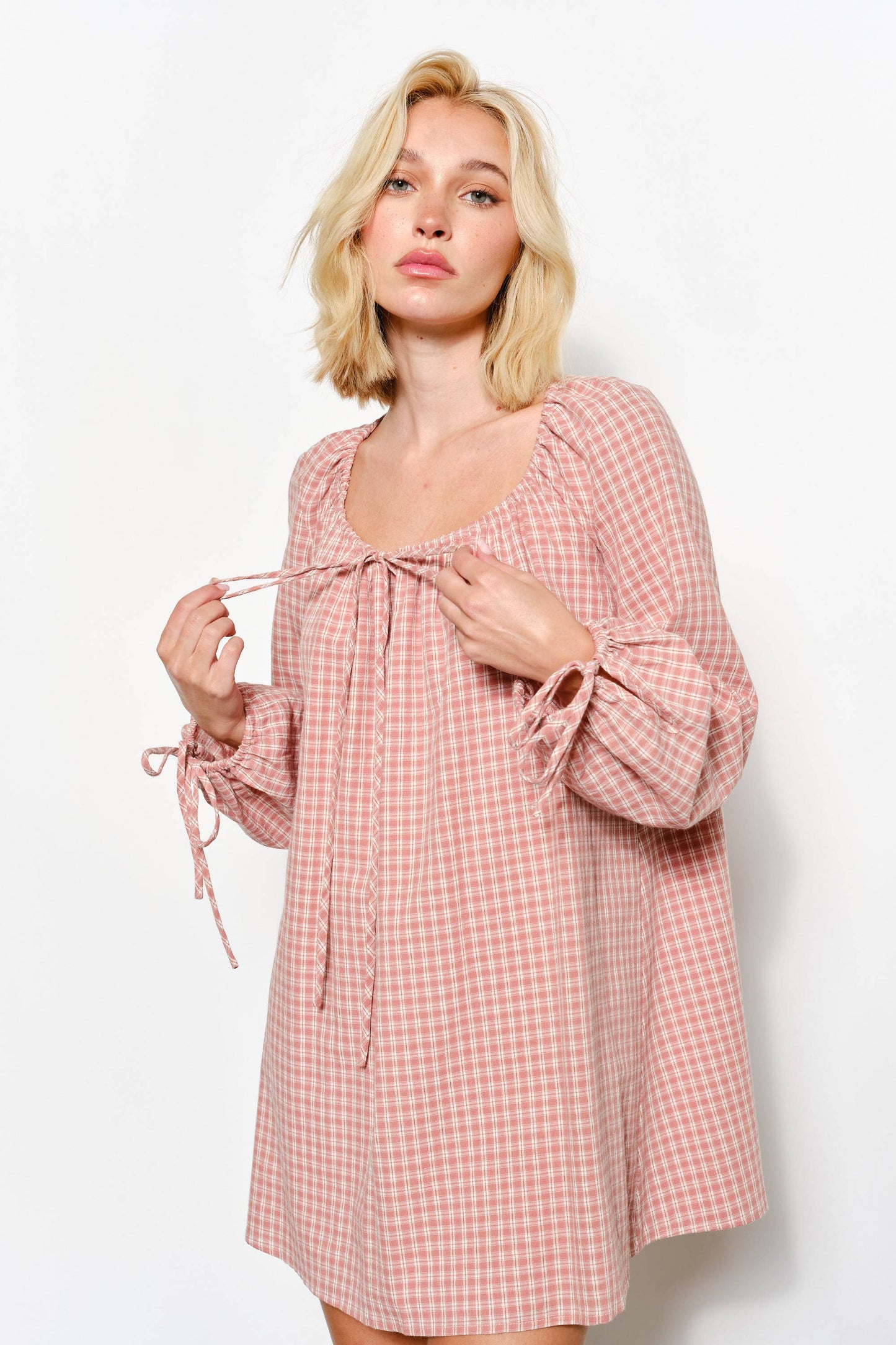 KARA PLAID MINI DRESS