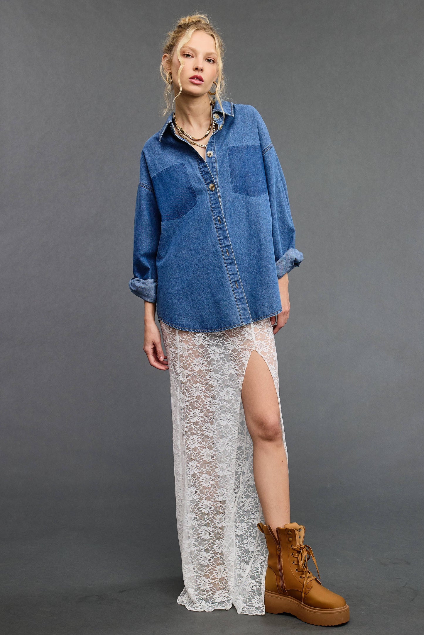 Buttoned Denim Shirt