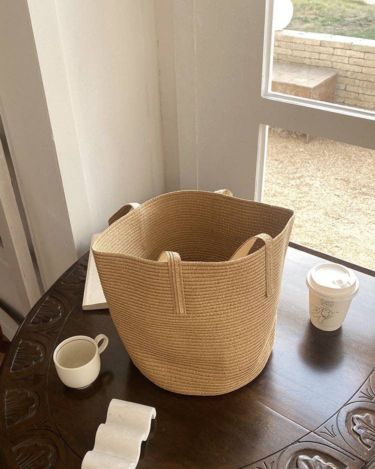 Cute Large Bucket Woven Bag