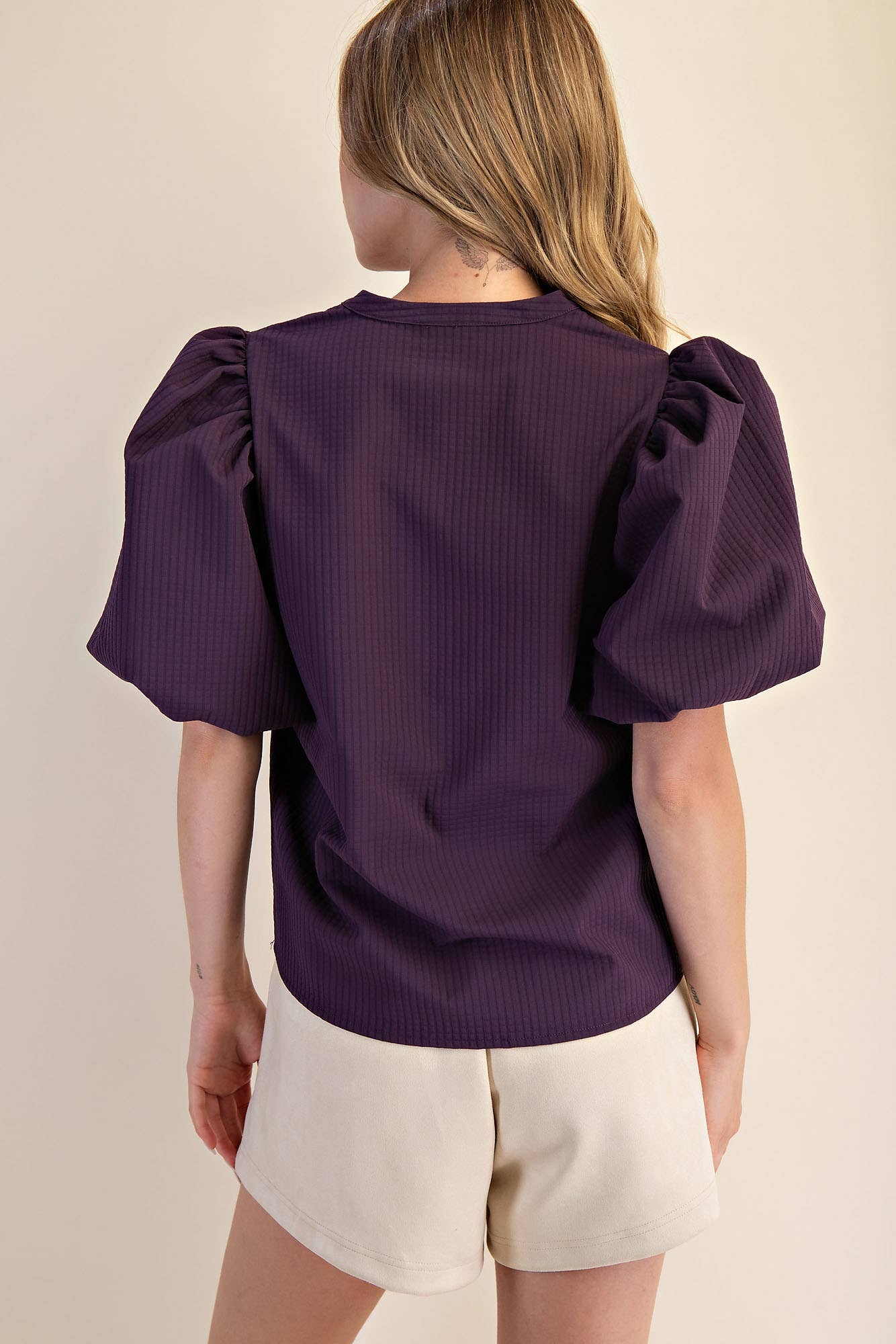 V-Neck Puff-Sleeve Top