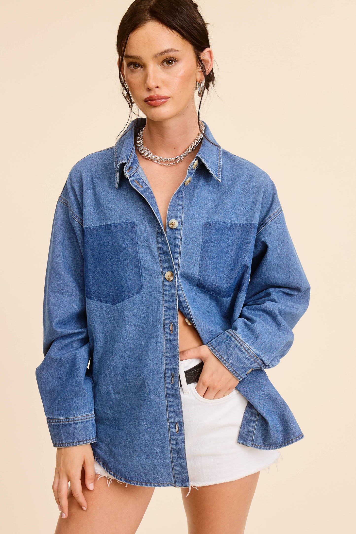 Buttoned Denim Shirt