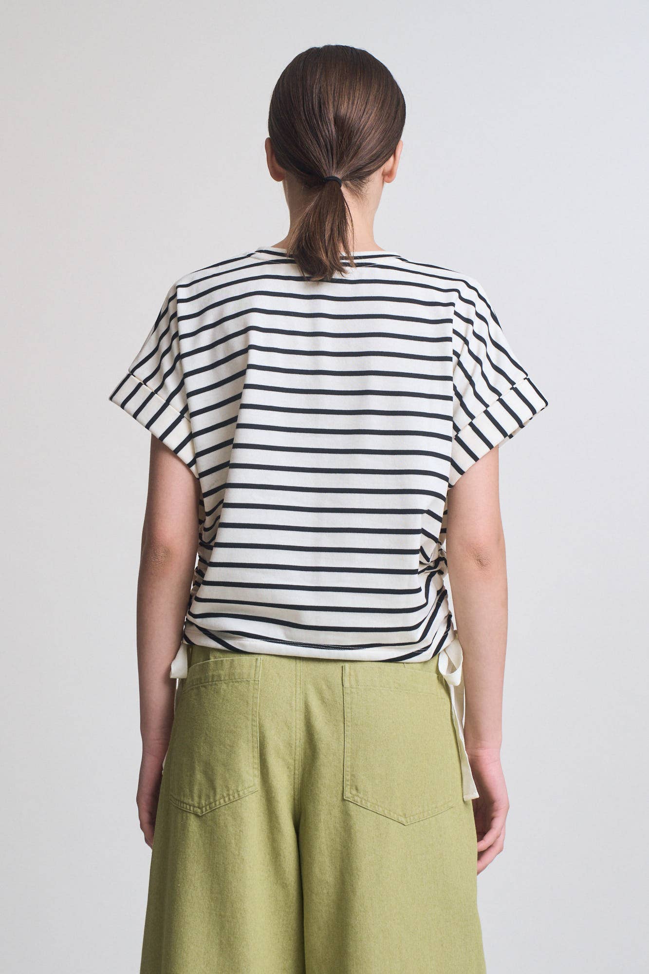 STRIPE DRAWSTRING TEE