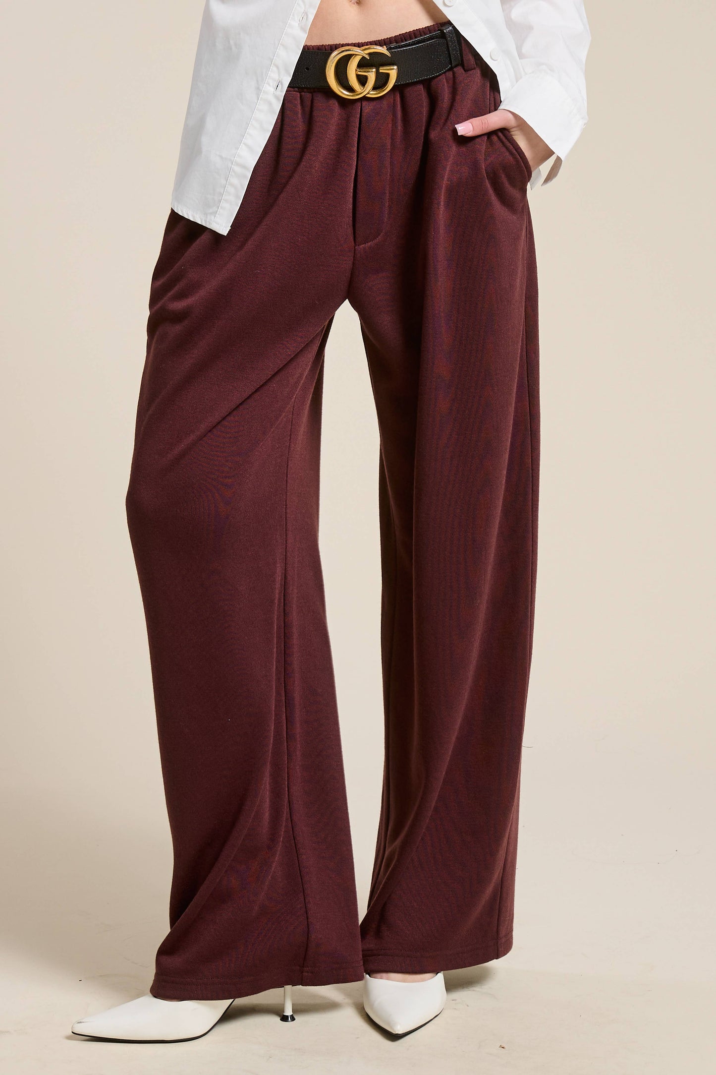 Tailored Wide Leg Knit Sweatpants