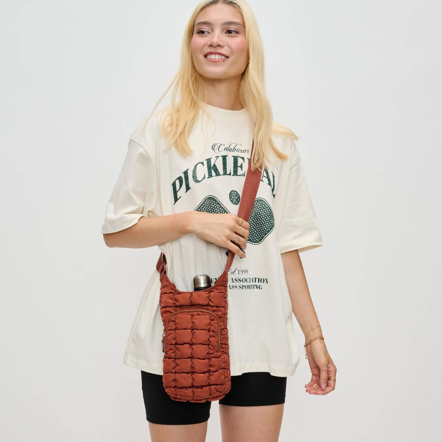 Let It Flow - Quilted Puffer Water Bottle Crossbody