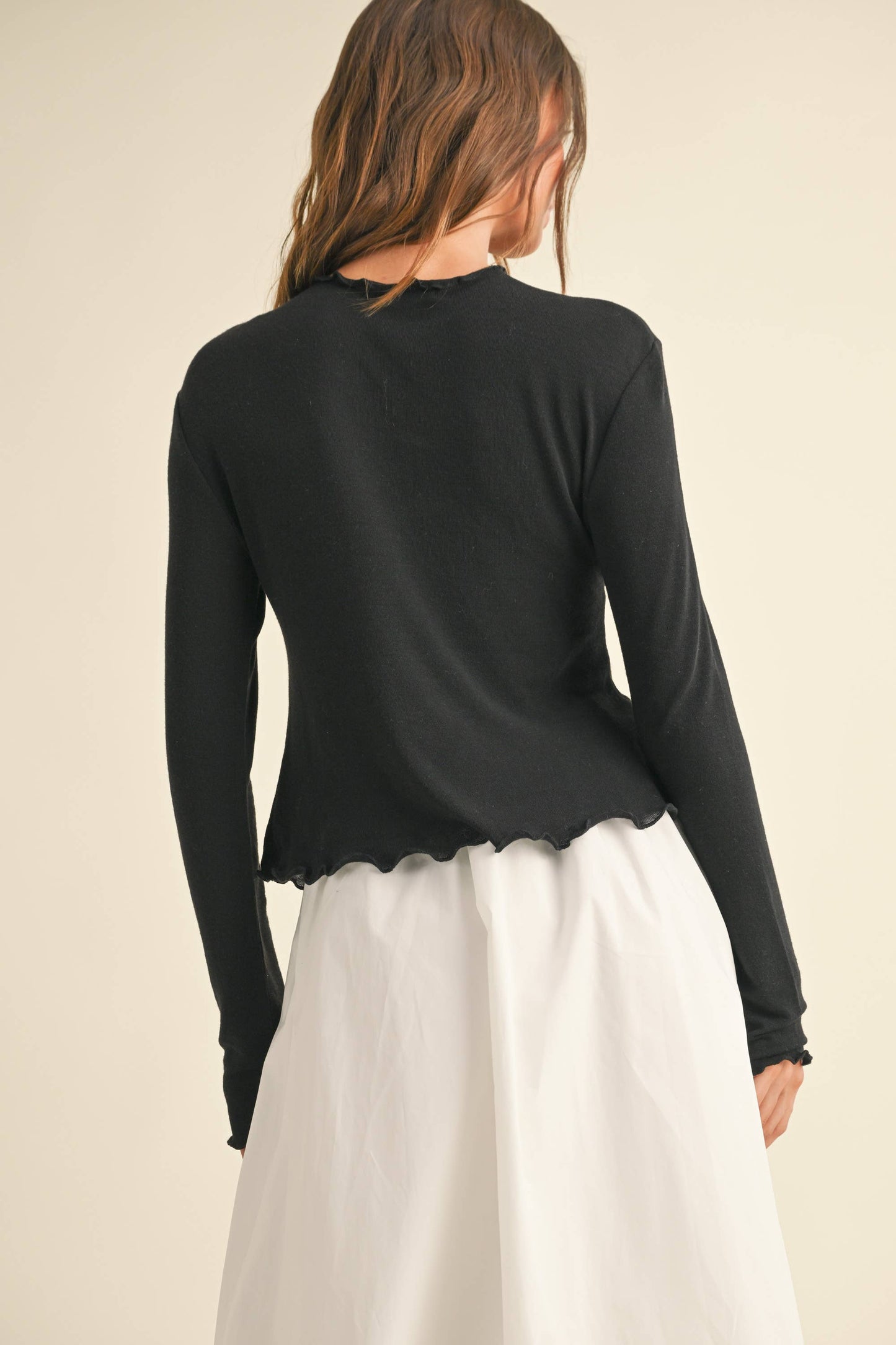 RUCHED LONG SLEEVE TOP