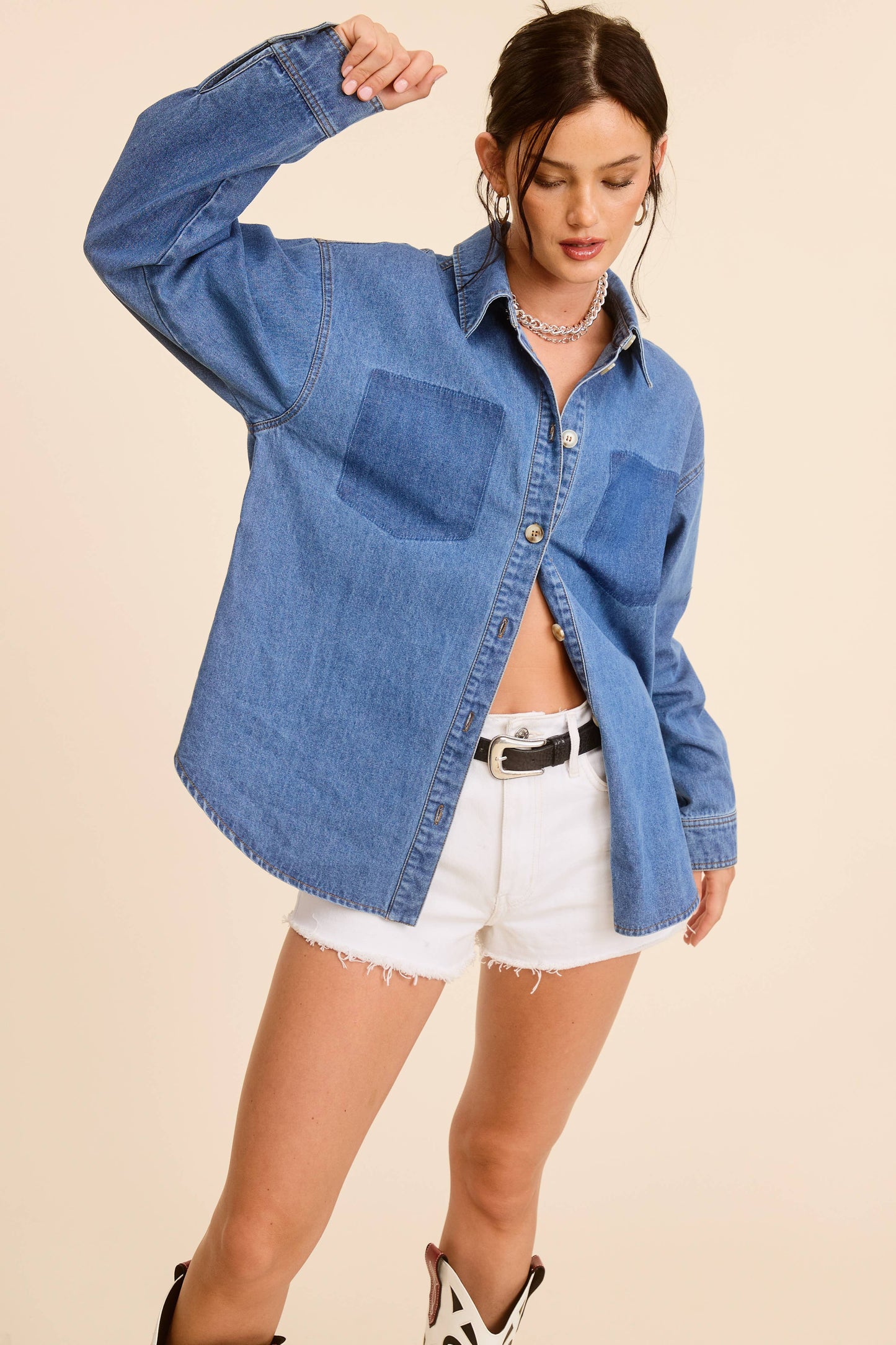 Buttoned Denim Shirt