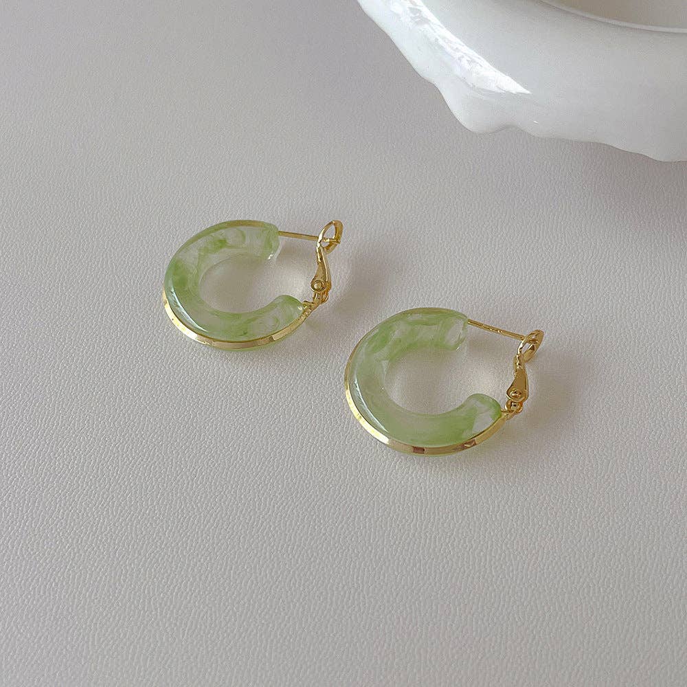 Candy Color Metal Hoop Earrings
