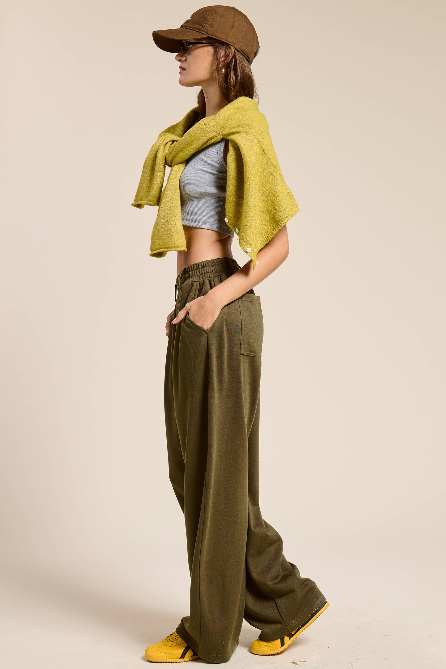 Tailored Wide Leg Knit Sweatpants