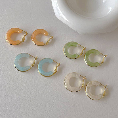 Candy Color Metal Hoop Earrings