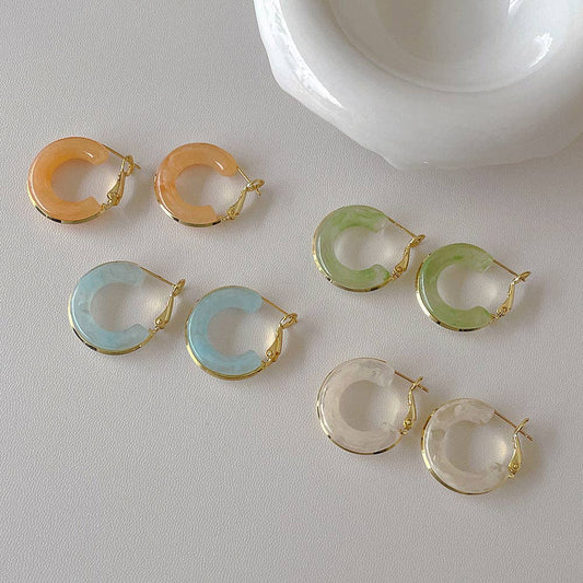 Candy Color Metal Hoop Earrings