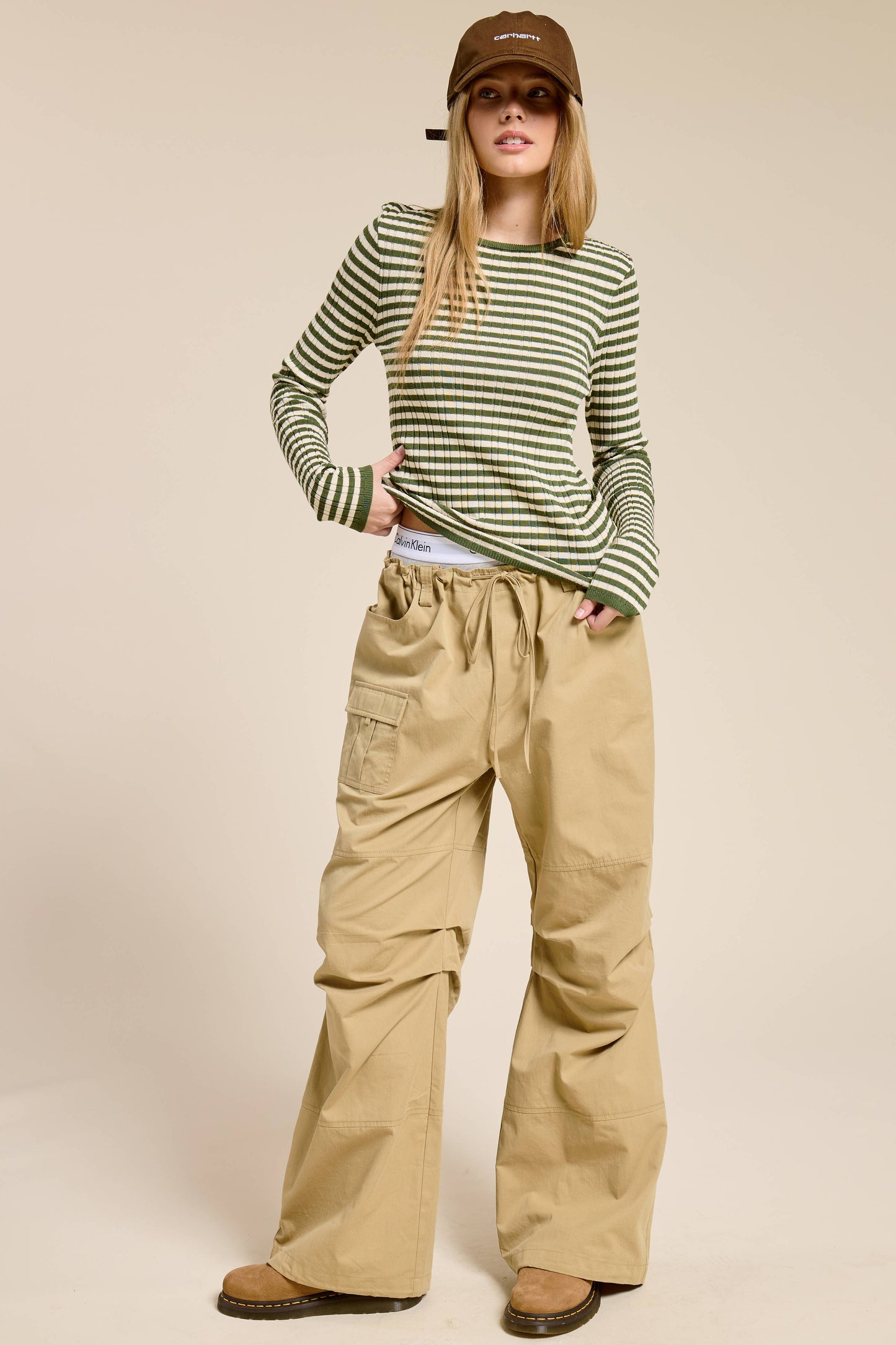 Ribbed Knit Striped Top