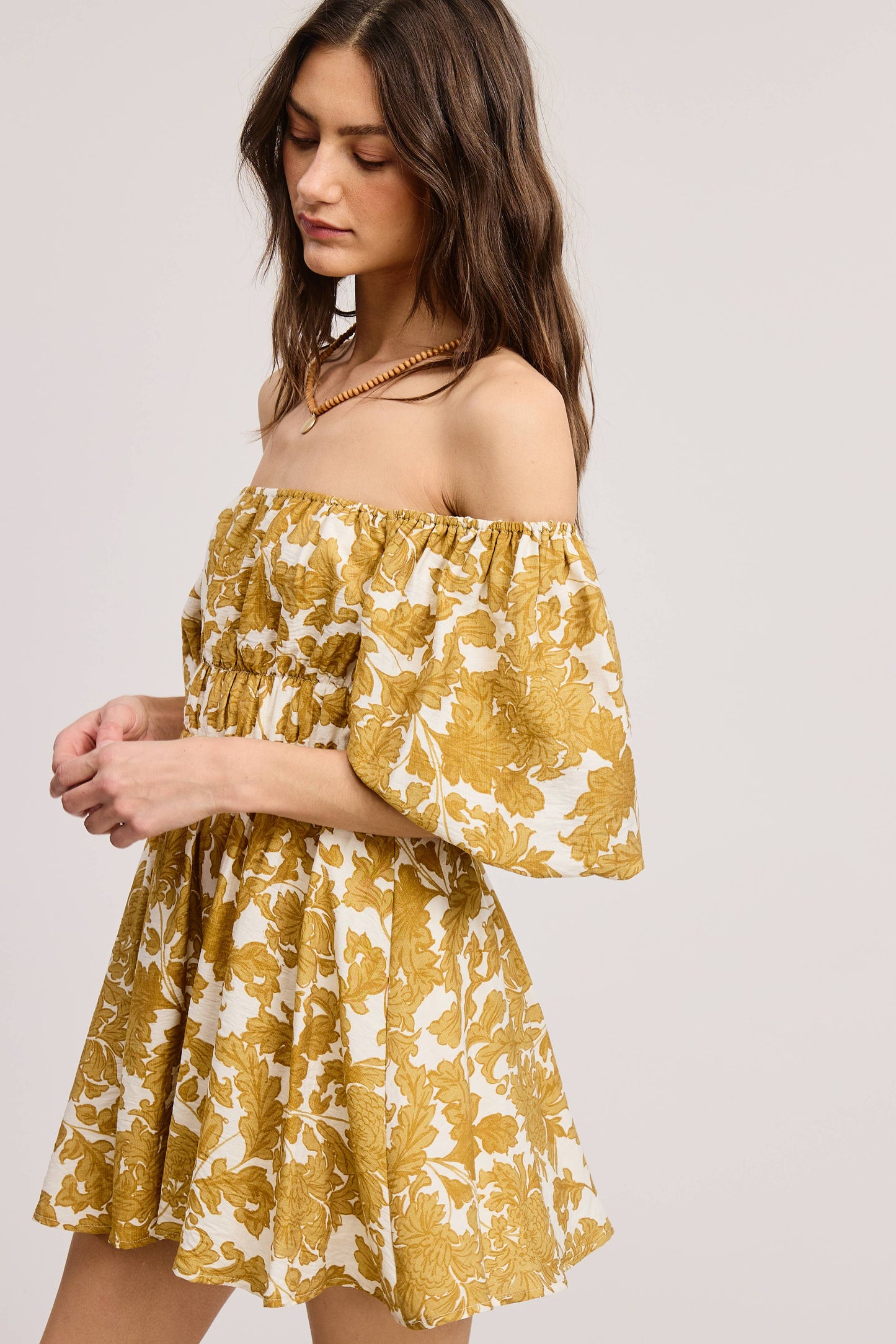Floral Print Linen Mini Dress