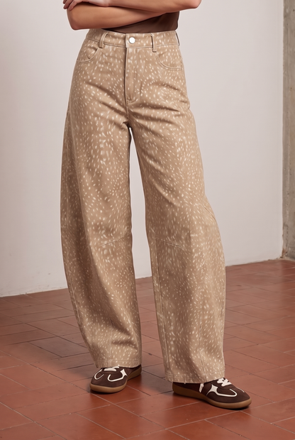 BAMBI PRINT TWILL BARREL PANTS
