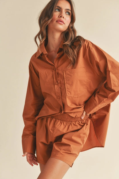 Cool Soft Button-Down Shirt - Toffee