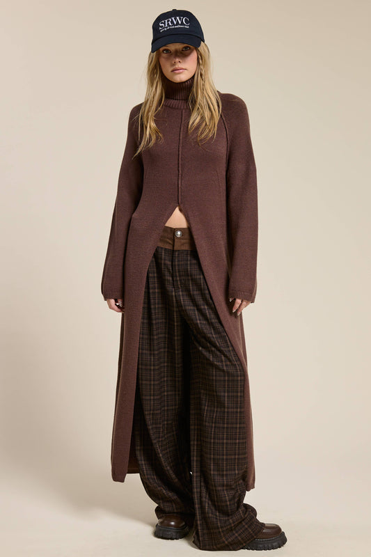 Ribbed Turtleneck Tunic Sweater Dress