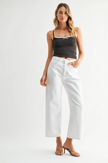 The Twist Barrel Jean in White