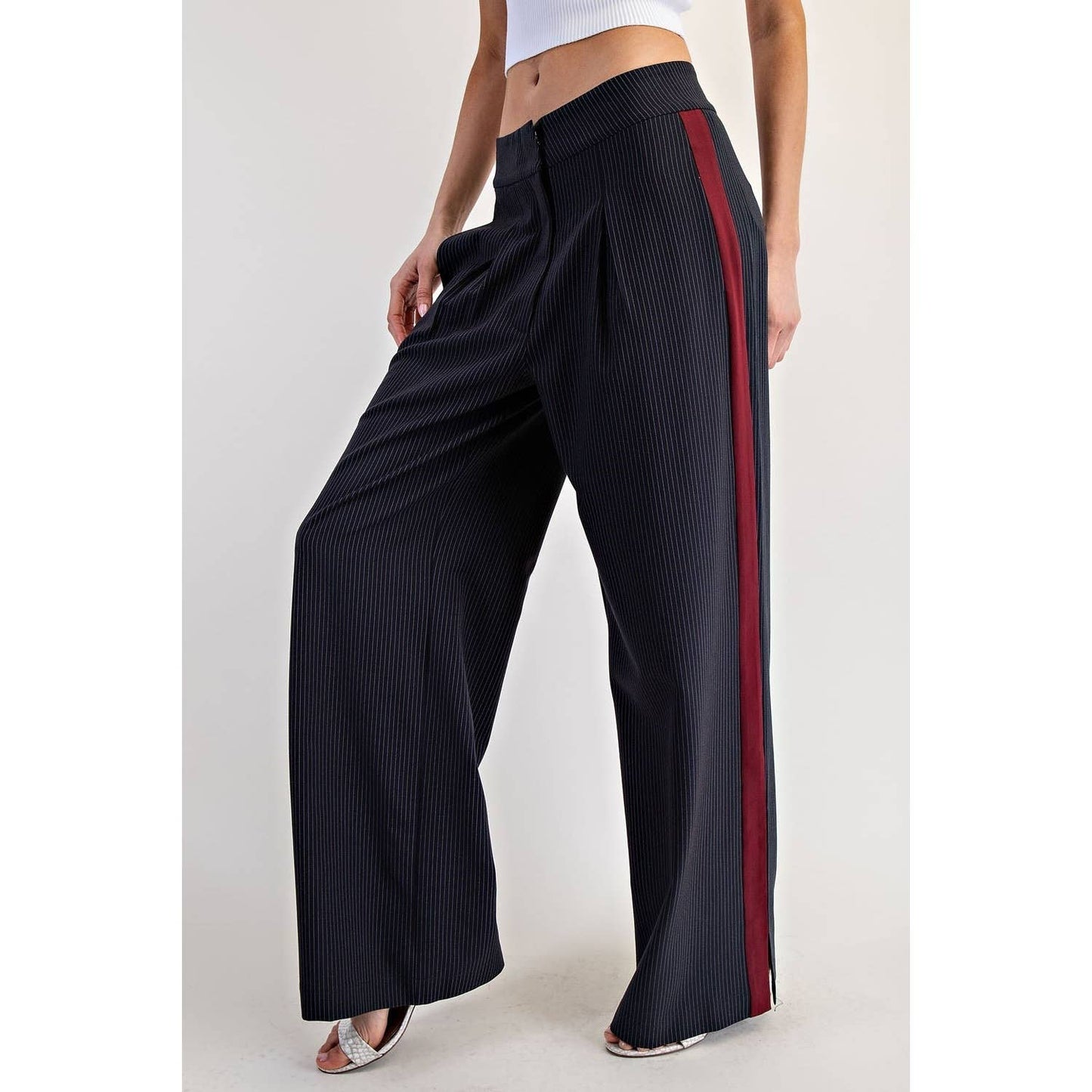Straight Leg Pinstripe Track Pants