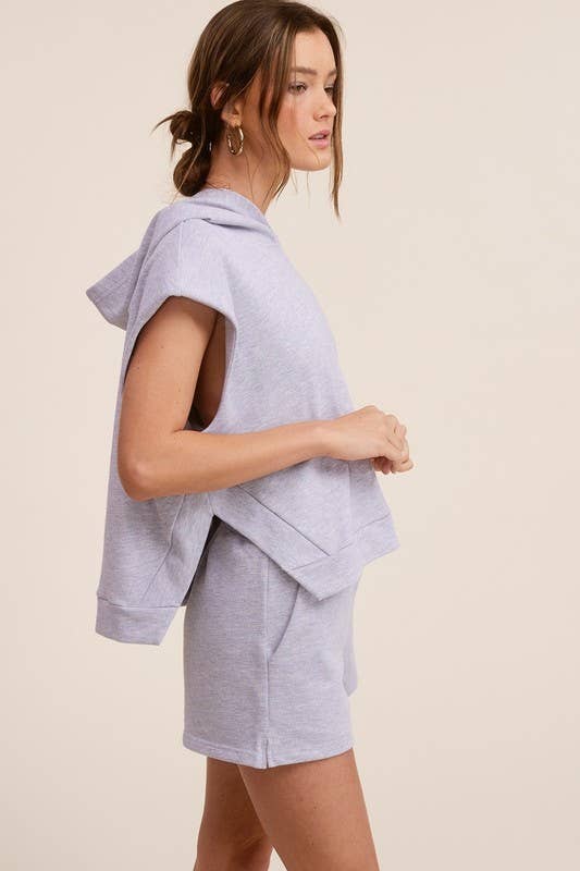 Hoodie Top and Shorts Matching Set