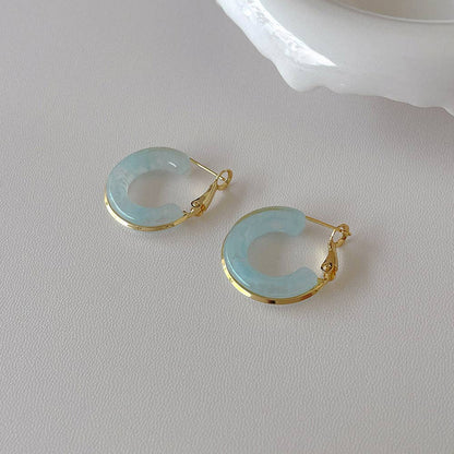 Candy Color Metal Hoop Earrings