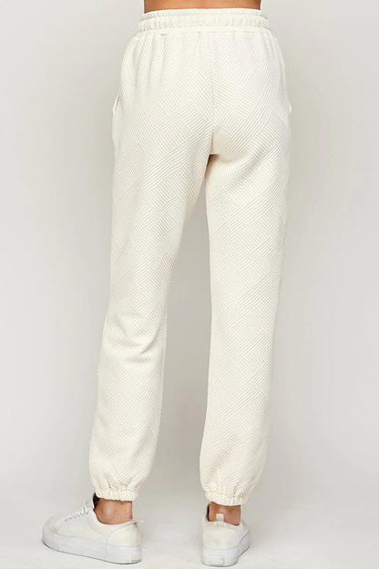 Textured Joggers - Cream