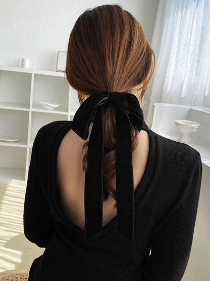 Vintage Bow Ribbon Scrunchie