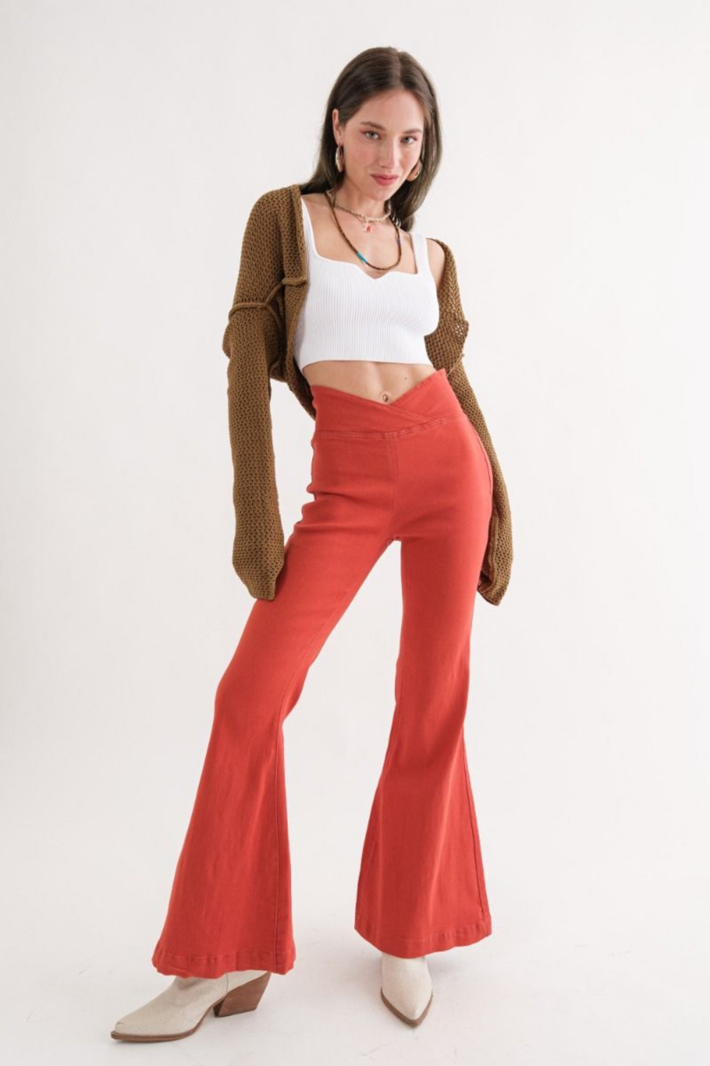 Burnt Orange Flare Jean