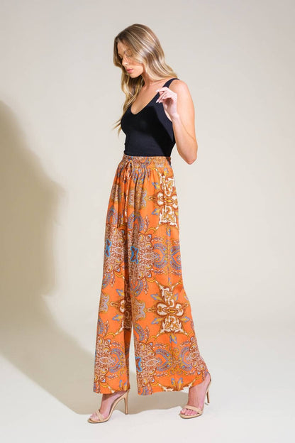 Printed Palazzo Wide-Leg Pant