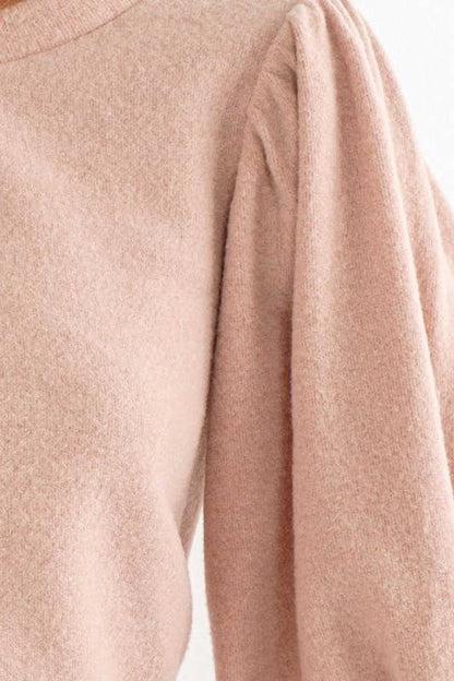 Brushed Puff Sleeve Top