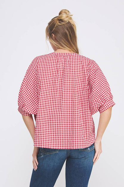 Gingham Cotton Button Up