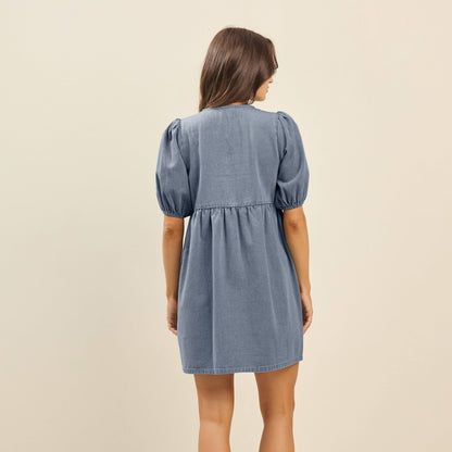 Denim babydoll dress
