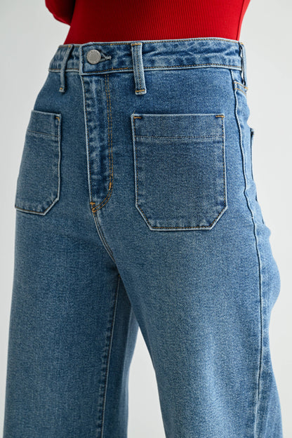 Best Selling Jean!!!!!!! Patch Pocket Wide Leg Jean