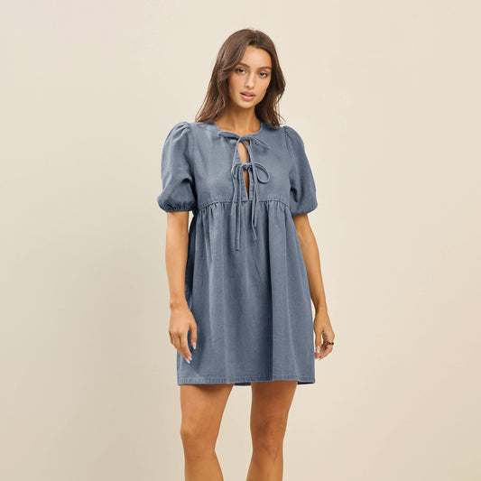 Denim babydoll dress
