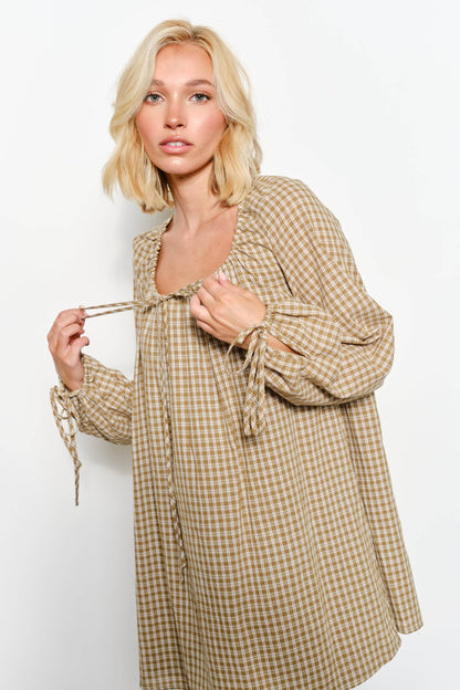 KARA PLAID MINI DRESS