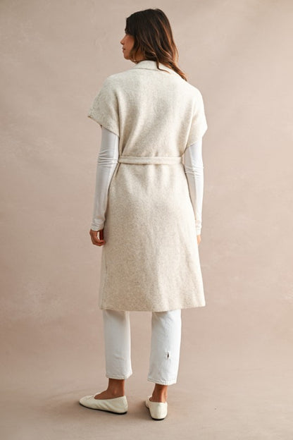 Knitted Vest Long Coat