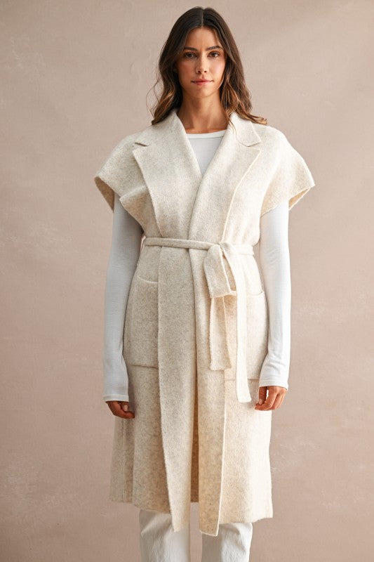 Knitted Vest Long Coat