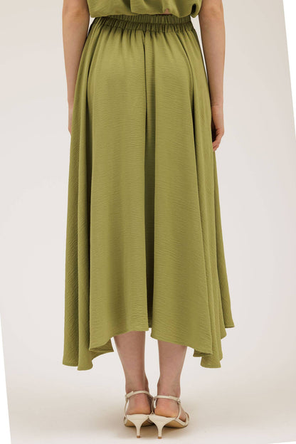 BOX PLEATED MIDI SKIRT