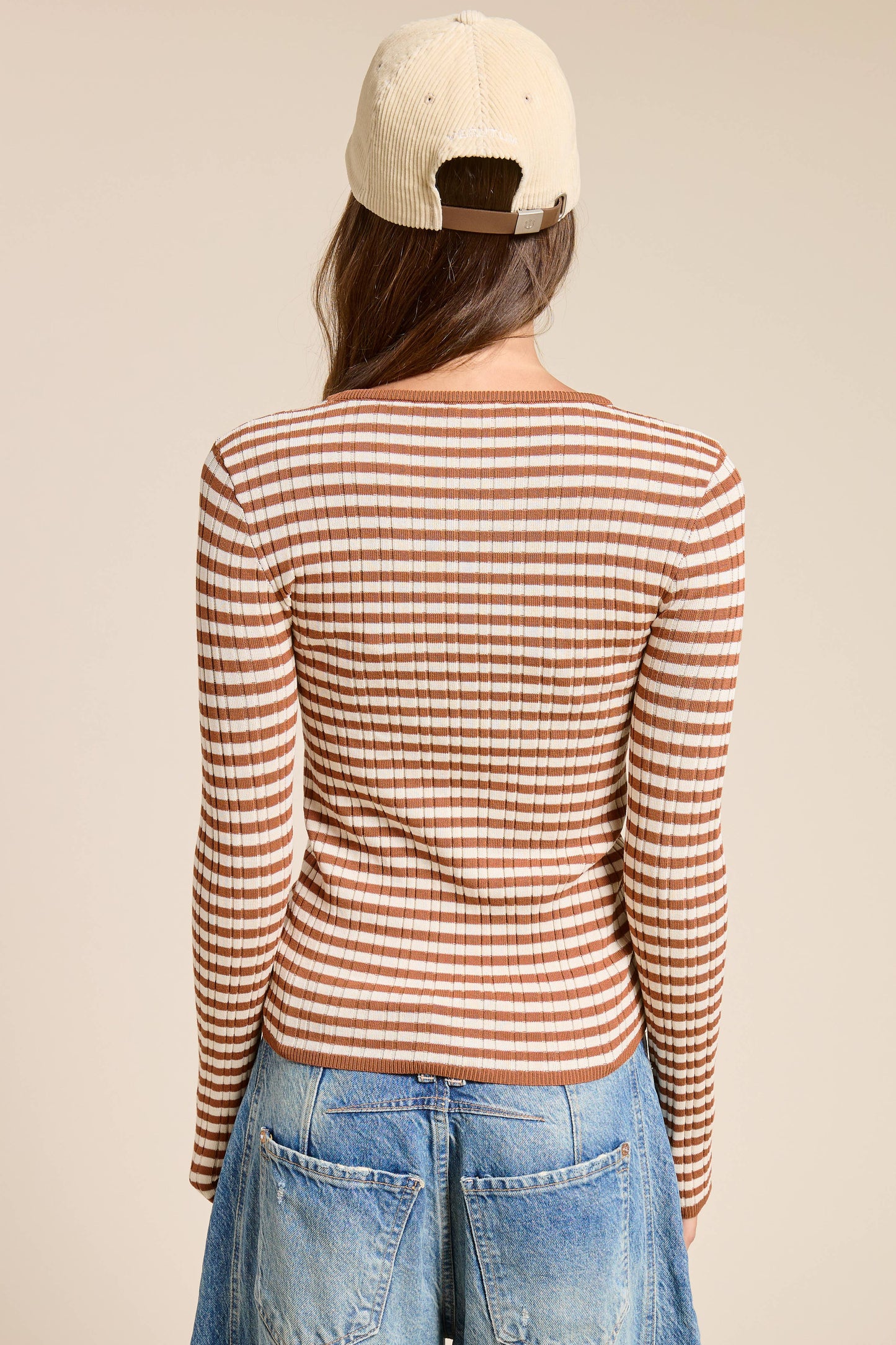 Ribbed Knit Striped Top