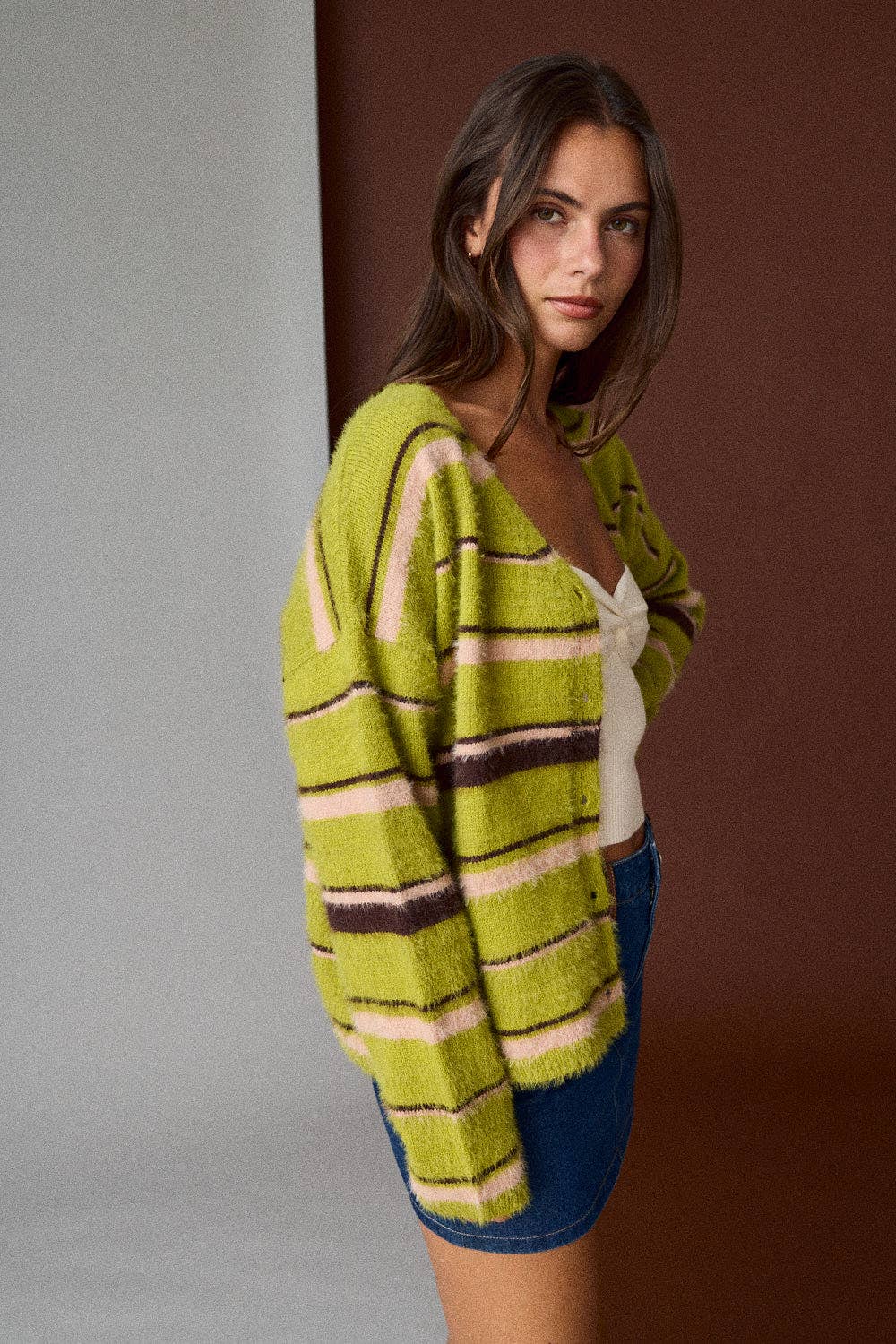 Kennedy-Multicolor Striped Cardigan